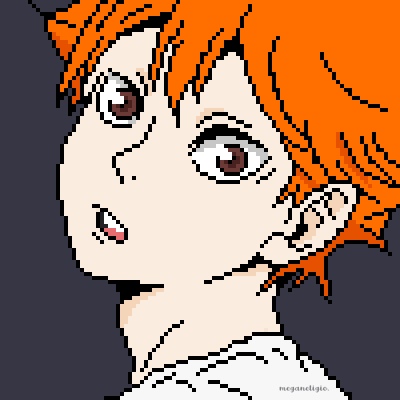 8bit art of hinata shoyo from haikyuu!! anime