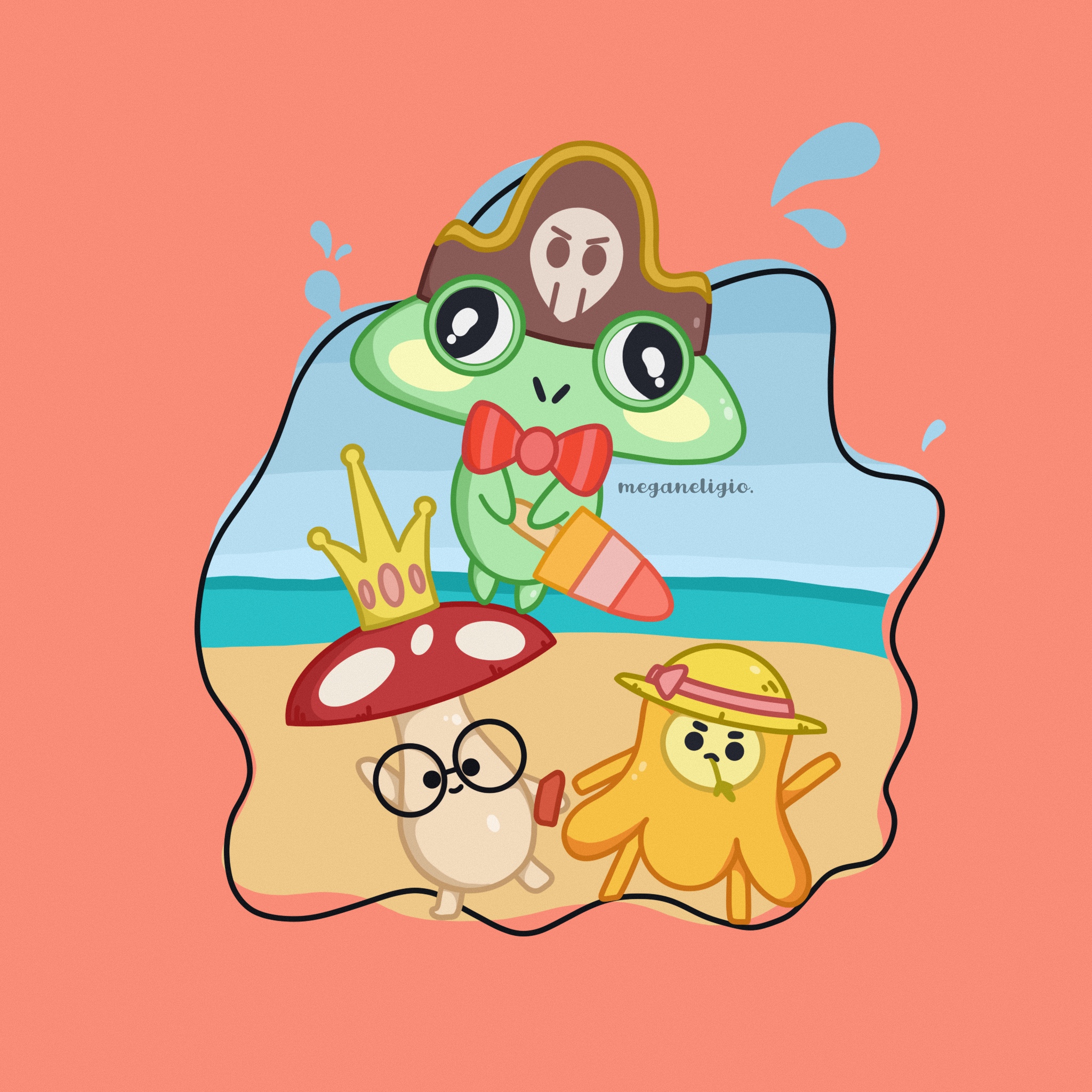 illustration of my ooblets from the game with the same name