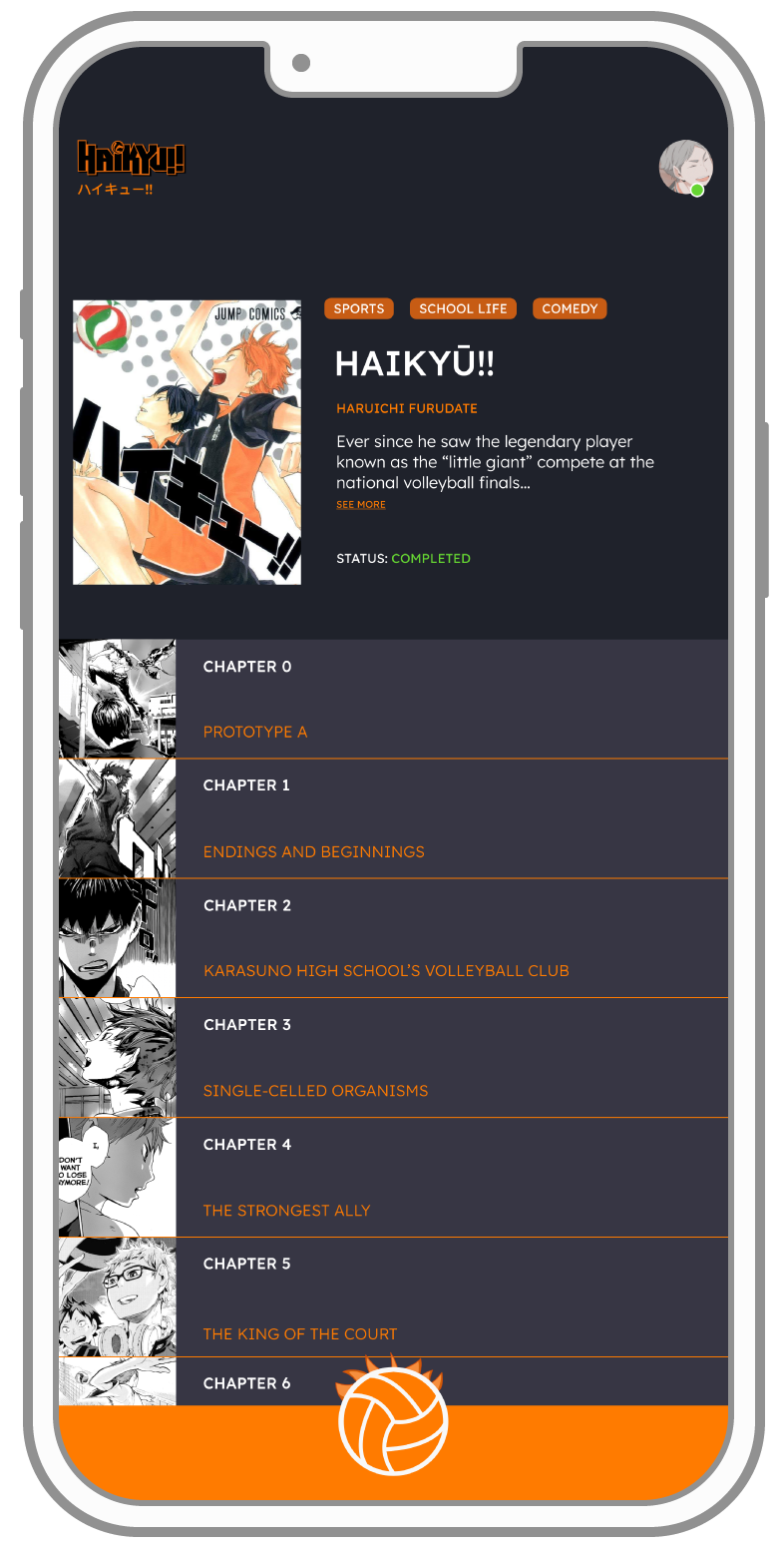 wireframe of manga chapters